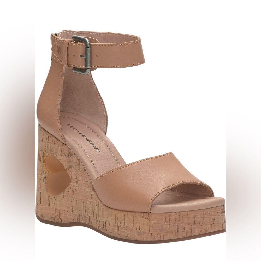 NWT LUCKY BRAND HIMMY PLATFORM‎ HEART WEDGE SANDALS WOMENS SIZE 10